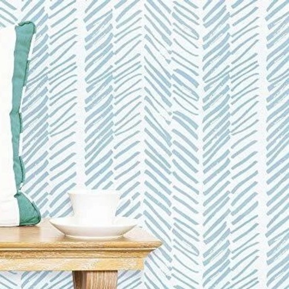 2ROLLS 17.7" x394" Blue White Striped Removable Line Peel Stick Wallpaper Modern